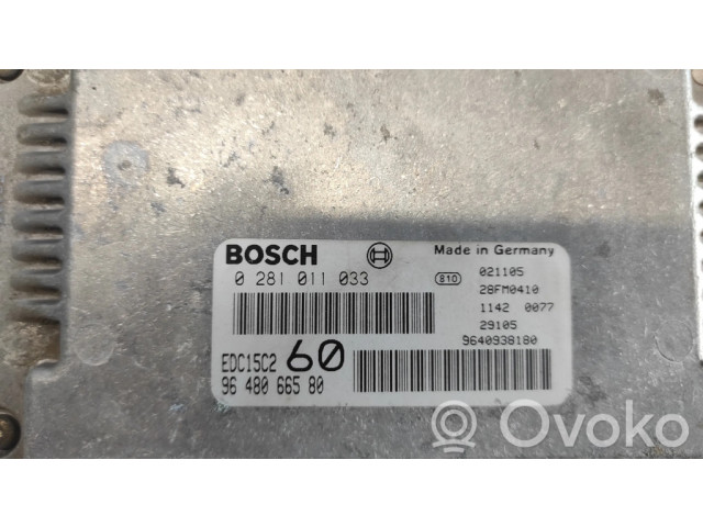 Řídící jednotka 0281011033, 9648066580 Citroen C8 2003