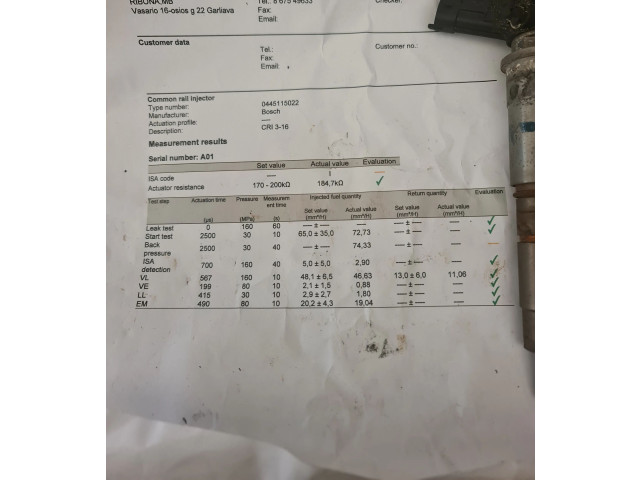 Форсунка 0445115022, 080402 Nissan X-Trail T31