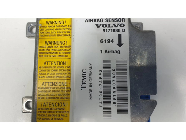 Блок подушек безопасности 9171880D, 991980760C Volvo S70 V70 V70 XC