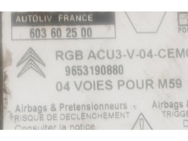 Блок подушек безопасности 603602500 Citroen Berlingo