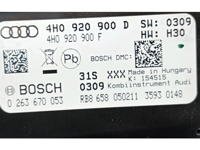 Přístrojová deska  Audi A8 S8 D4 4H 2009 4H0920900D  