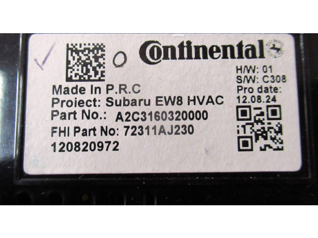 Блок управления климат-контролем A2C3160320000, 120820972   Subaru Outback
