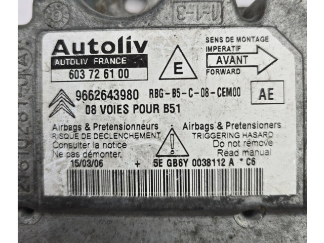 Блок подушек безопасности 9662643980, 603726100 Citroen C4 I