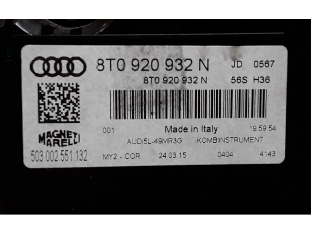 Přístrojová deska  Audi A5 8T 8F 2015 8T0920932N  