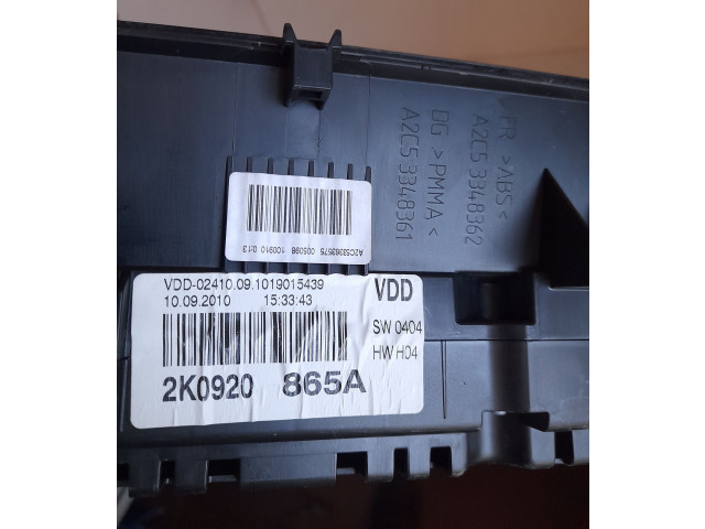 Přístrojová deska  Volkswagen Caddy 2011 2K0920865A  