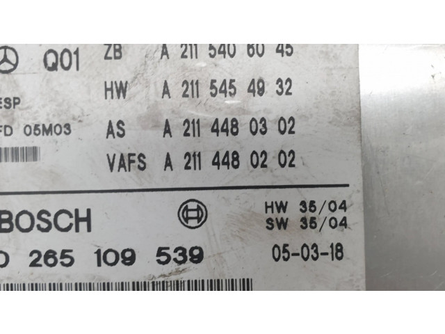 Блок АБС A0054318012, 0265250097   Mercedes-Benz  E W211  2002-2009 года