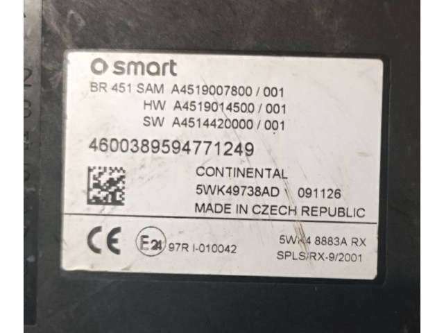 Pojistková skříňka 5WK49738AD Smart ForTwo 2002