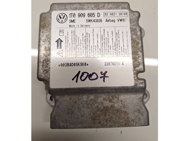 Блок подушек безопасности 1T0909605D, 02H021S0100   Volkswagen Touran I