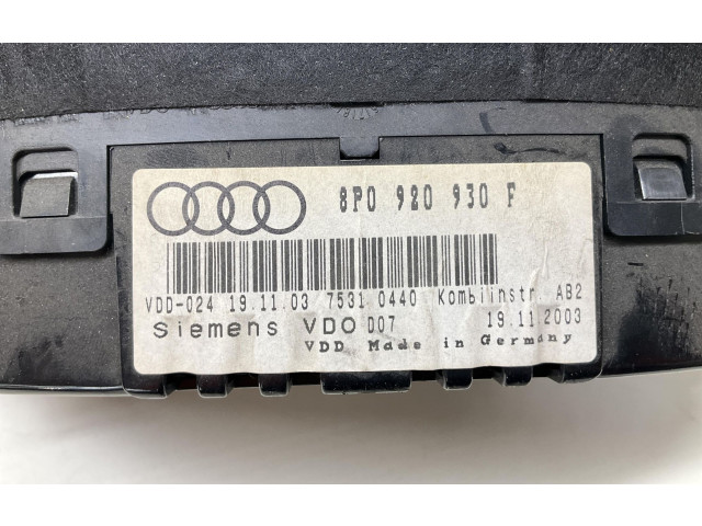 Панель приборов 8P0920930F, 8P0920930F Audi A3 S3 8P