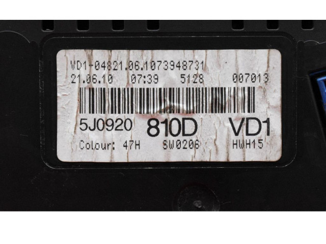 Панель приборов 5J0920810D, 5J0920810D Skoda Fabia Mk2 (5J)
