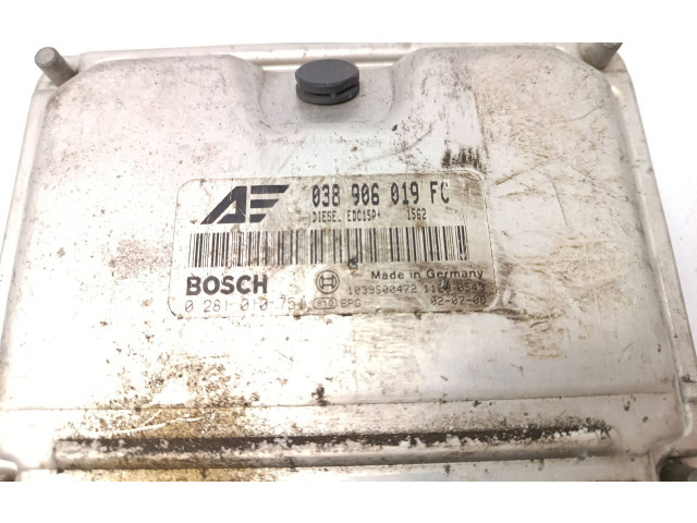 Блок управления двигателя 038906019FC, 0281010751 Ford Galaxy