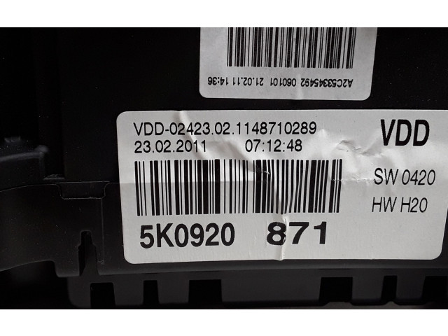 Панель приборов 5K0920871 Volkswagen Golf VI