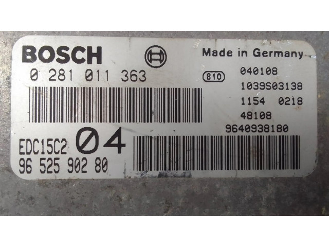 Блок управления двигателя 9652590280 Citroen C8