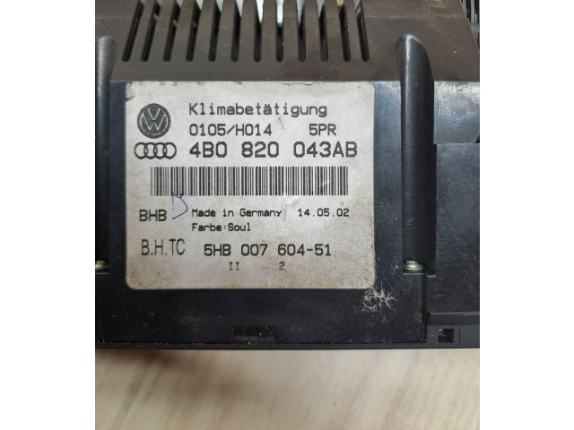 Блок управления климат-контролем 4B0820043AB, 0105H014   Audi A6 S6 C5 4B