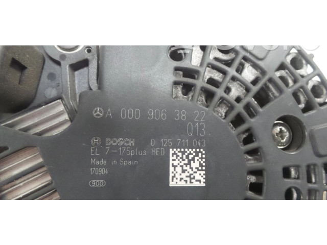 Генератор A0009063822, 0125711043 Mercedes-Benz A W176