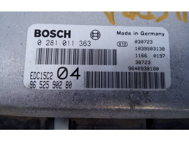 Блок управления двигателя 0281011363, 9652590280 Lancia Phedra