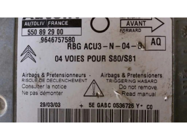 Блок подушек безопасности 550892900, 9646757580   Citroen Saxo