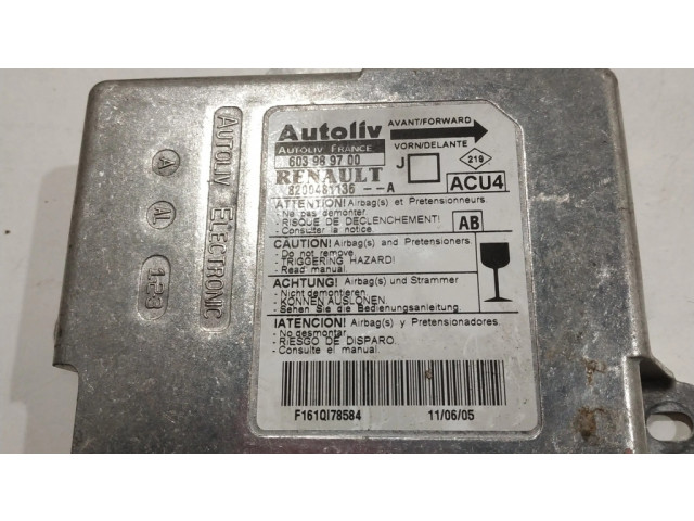 Блок подушек безопасности 603989700, 8200481136 Renault Scenic II - Grand scenic II