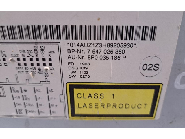 Турбина Радио/ проигрыватель CD/DVD / навигация Audi A3 S3 8P  8P0035186P, 8P0035186P         