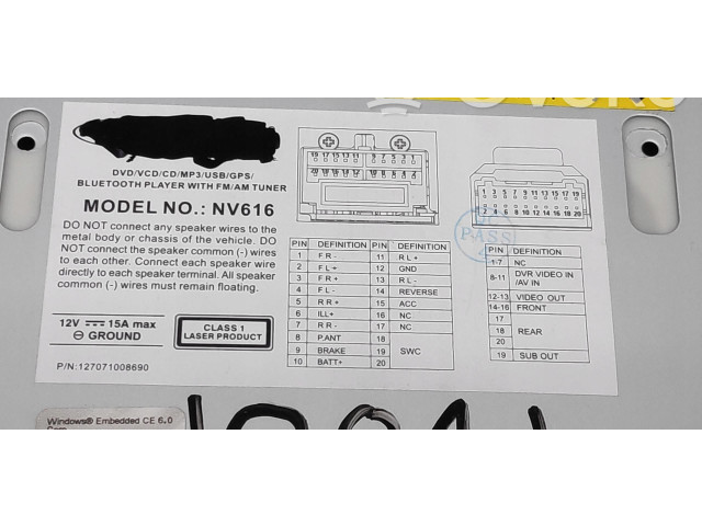 Дисплей NV616 SsangYong Rexton