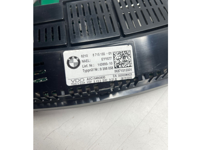 Панель приборов 8715155, 14369510 BMW X3 G01
