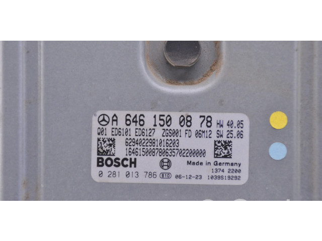 Řídící jednotka A6461500878, 0281013786 Mercedes-Benz Vito Viano W639 2007