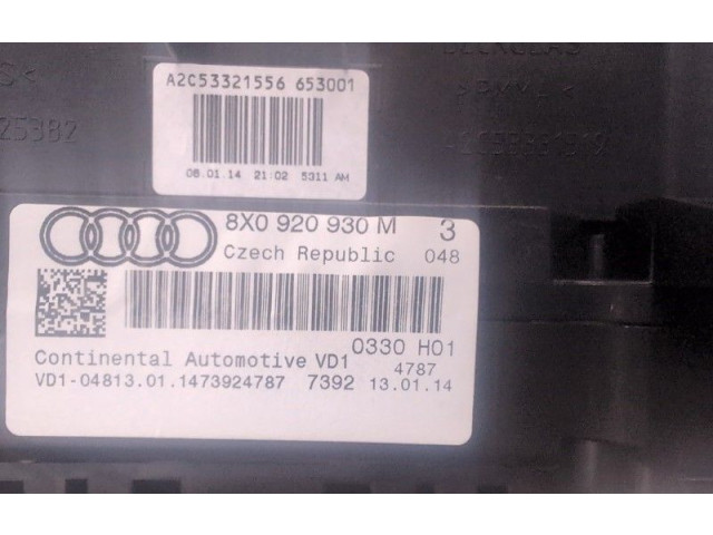 Панель приборов 8X0920930M, 8X0920930M Audi A1