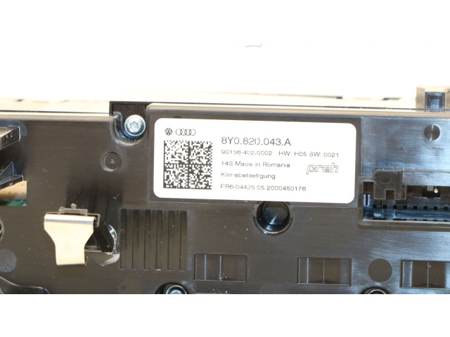 Блок управления климат-контролем 8Y0820043A, 8Y0820043 Audi A3 8Y