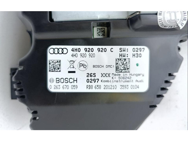 Přístrojová deska  Audi A8 S8 D4 4H 2011 4H0920920C, 4H0920920  