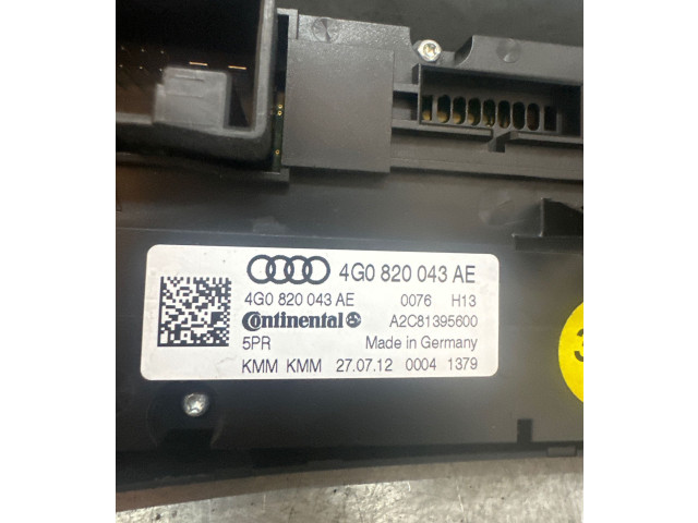 Блок управления климат-контролем 4G0820043AE, A2C81395600   Audi A6 S6 C7 4G