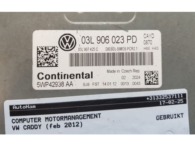 Řídící jednotka 03L906023PD, 03L906023PD Volkswagen Caddy 2012