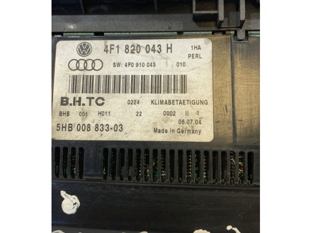 Блок управления климат-контролем 4F1820043H, 5HB00883303 Audi A6 S6 C6 4F