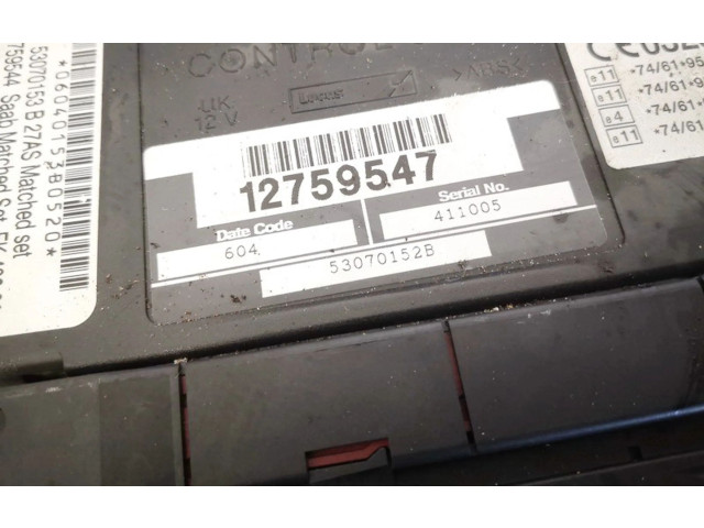 Блок комфорта 12759547, 53070152b   Saab 9-5   