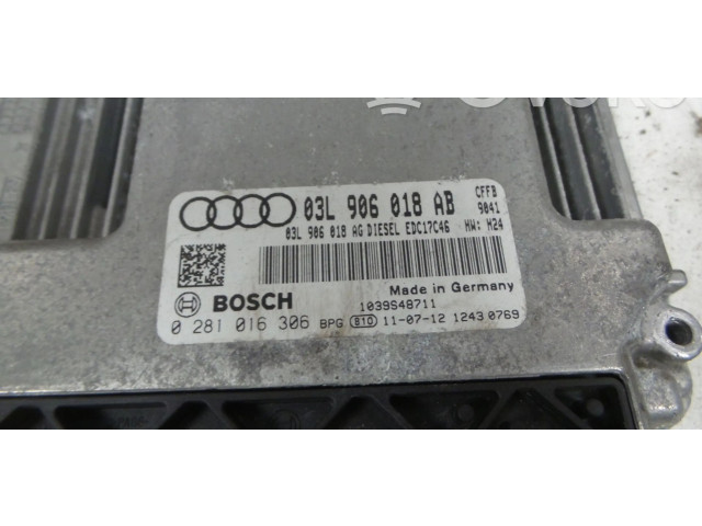 Блок управления двигателя 03L906018AB, 0281016306 Audi A3 S3 8P
