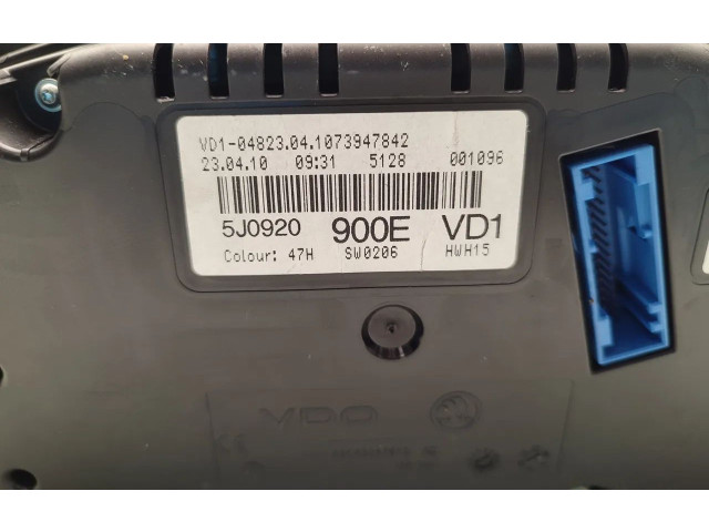 Панель приборов 5J0920900E, A2C53356347 Skoda Fabia Mk2 (5J)