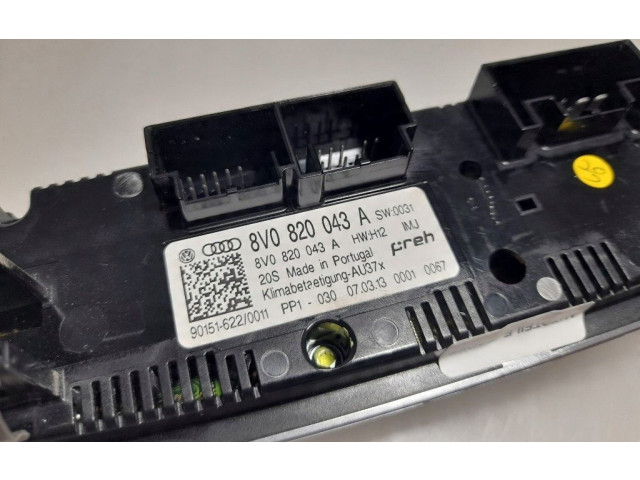 Блок управления климат-контролем 8V0820043A, 8V0820043A Audi A3 S3 8V