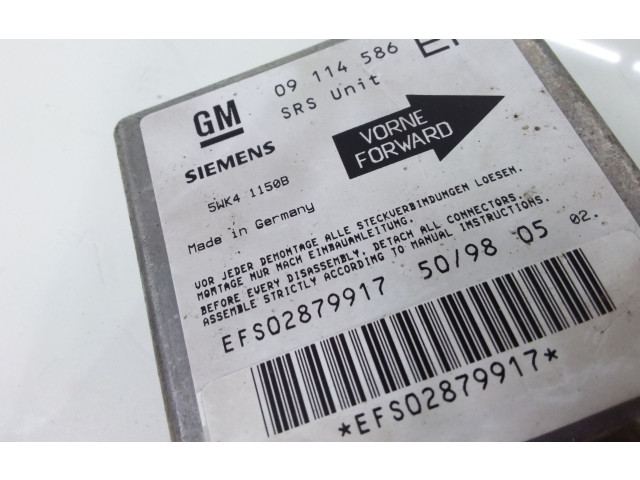 Блок подушек безопасности 09114586, 5WK41150B   Opel Tigra A