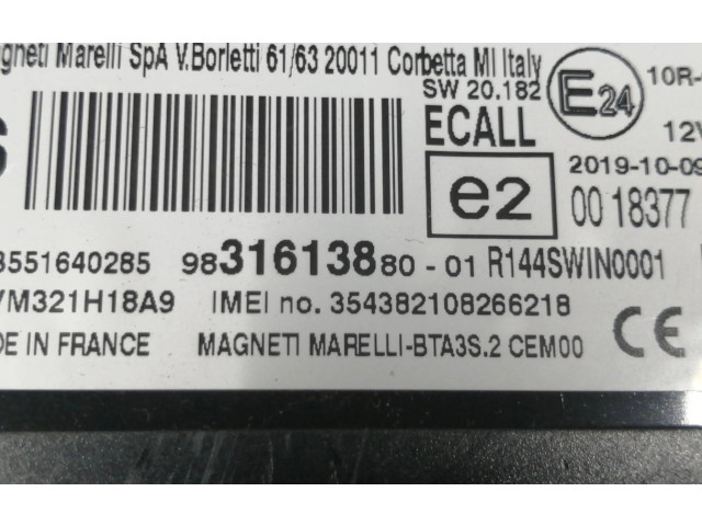 Блок управления двигателем Блок управления 9831613880, 616320011   Citroen C3 Aircross