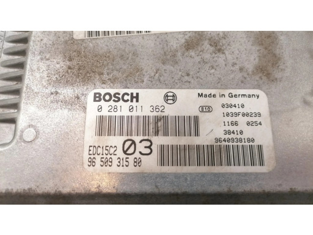 Блок управления двигателя 0281011362, 9650931580 Citroen C5