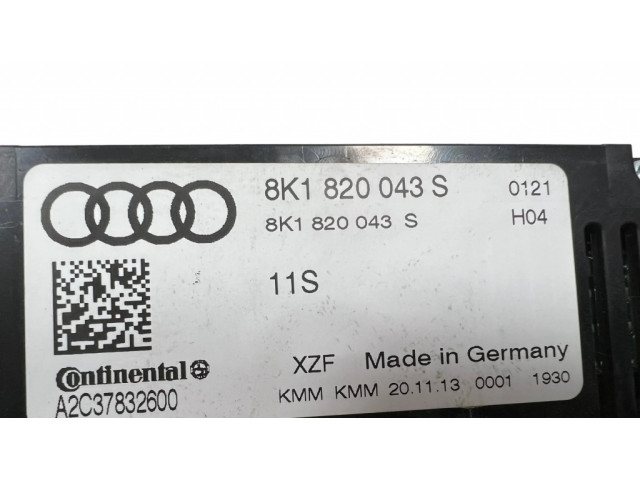 Блок управления климат-контролем 8K1820043S, A2C37832600   Audi A4 S4 B8 8K