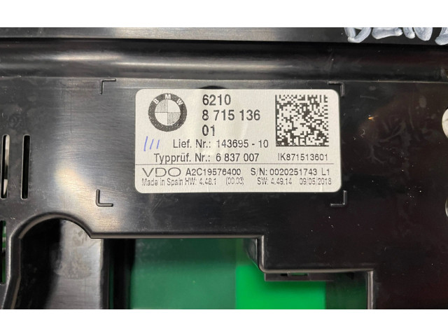 Přístrojová deska BMW X1 F48 F49 2019 8715136, 62108715136