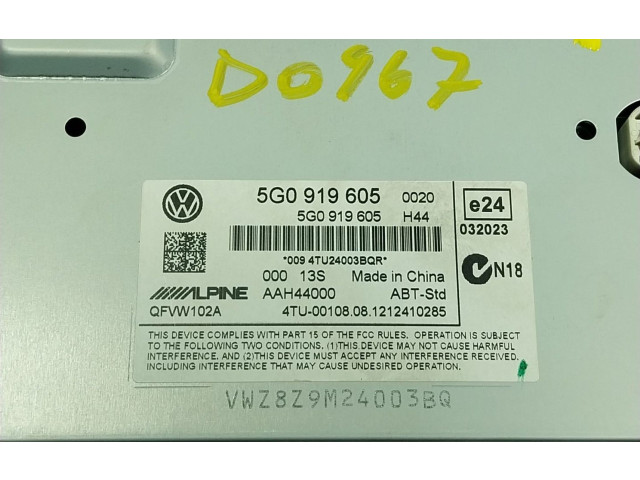 Экран дисплея вверх 5G0919605, 5G0919605 Volkswagen Golf SportWagen