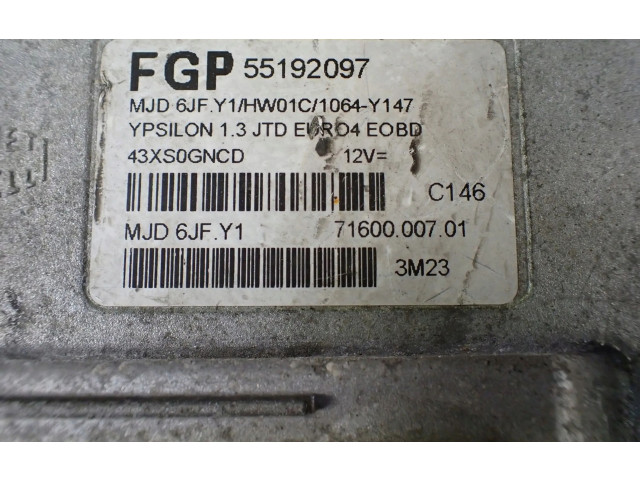 Блок управления двигателем Блок управления 55192097 Lancia Ypsilon