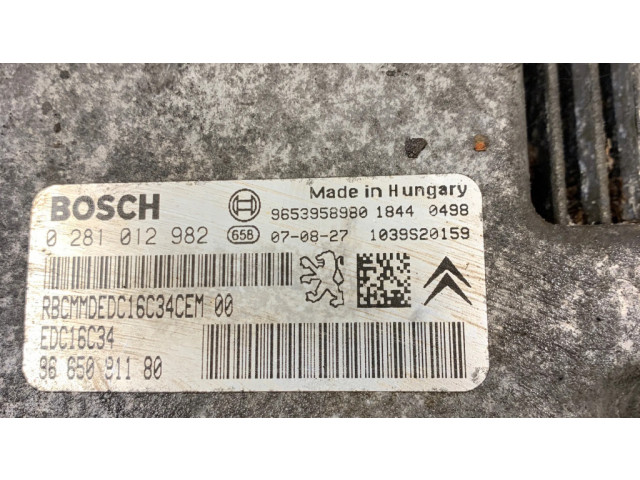 Блок управления двигателя 9665091180, 0281012982   Citroen Jumpy