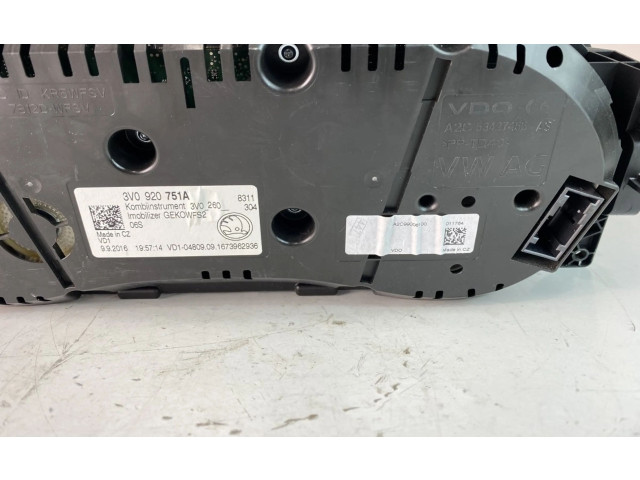 Панель приборов 3V0920751A Skoda Superb B8 (3V)