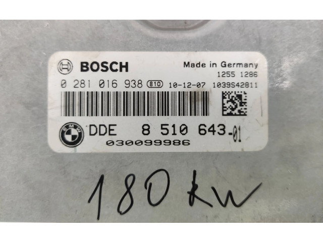 Řídící jednotka 8510643, 0281016938 BMW 5 F10 F11 2011