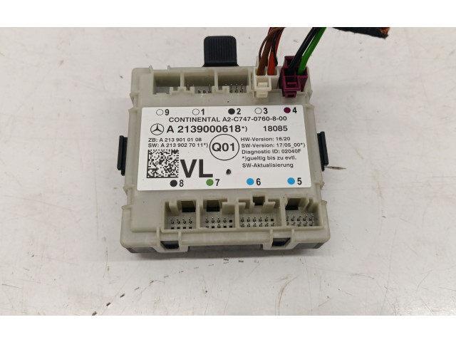 Pojistková skříňka Блок управления дверью A2139000618 Mercedes-Benz E W213 2017