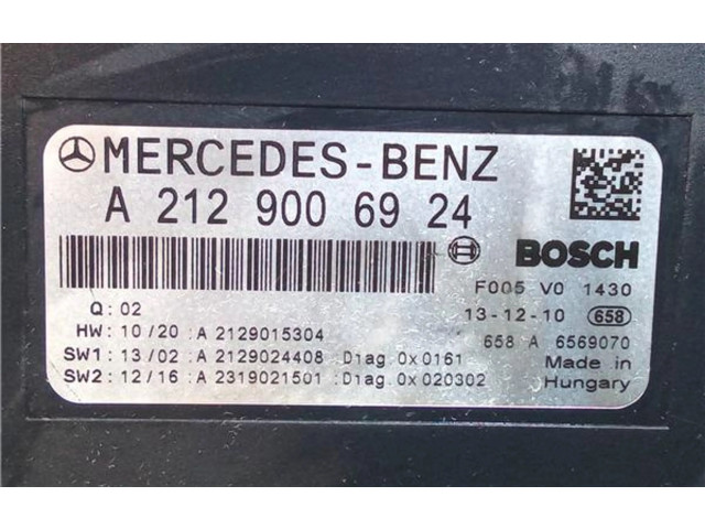Pojistková skříňka A2129006924, A2129006924 Mercedes-Benz E AMG W212 2014