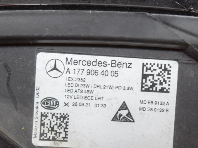 Přední světlo pravé MDE89132B, A2139002834 Mercedes-Benz A W177 2021