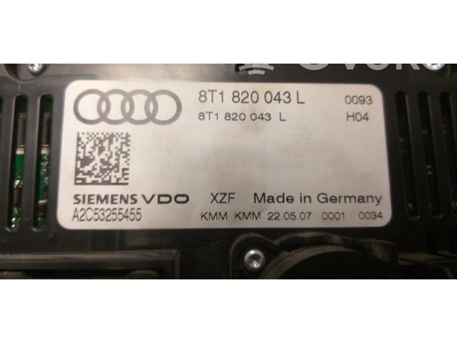 Блок управления климат-контролем 8T1820043L, 8T1820043L   Audi A5 8T 8F